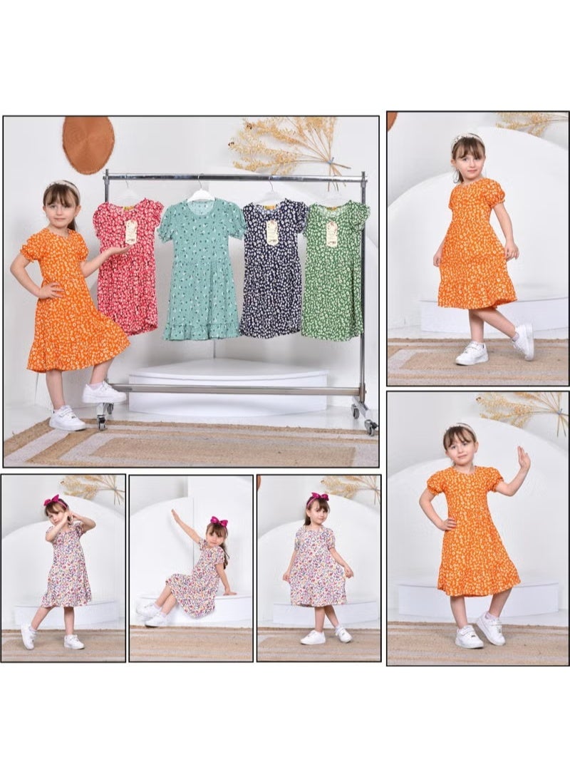 BDZ Deri Girls Colourful Short Sleeve Cotton Dress - Image 3